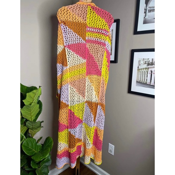 Free People Chasing Rainbows Cardi Crochet Maxi - Picture 7 of 7